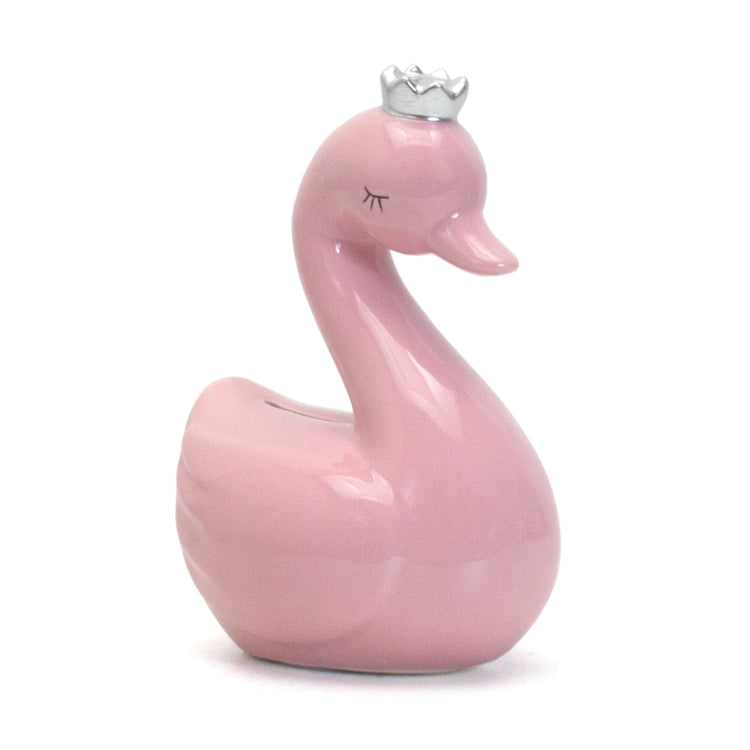 Pink Swan With Silver Crown Bank