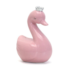 Pink Swan With Silver Crown Bank