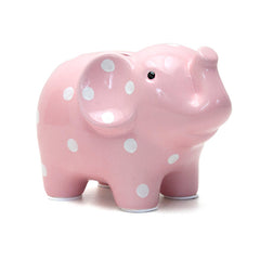 Polka Dot Elephant Pink Bank