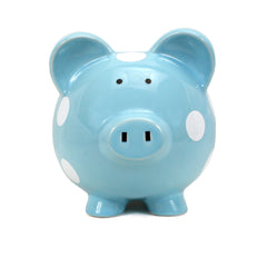 Polka Dot Piggy Bank Blue