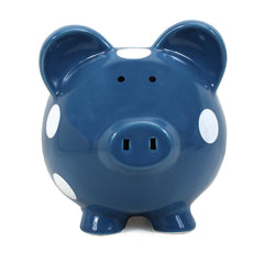 Polka Dot Piggy Bank Dark Blue