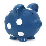 Polka Dot Piggy Bank Dark Blue