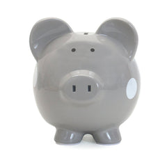 Polka Dot Piggy Bank Gray