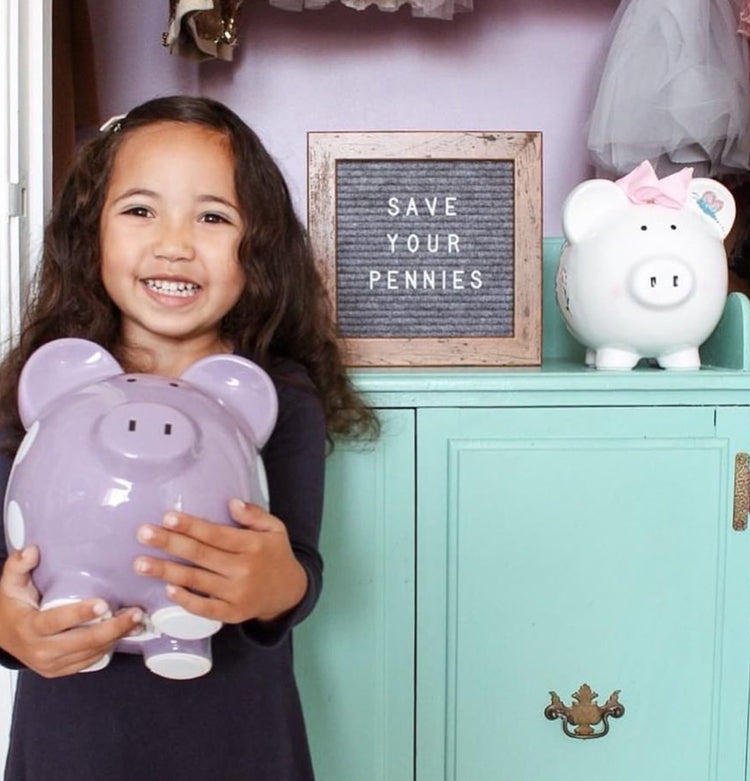 Polka Dot Piggy Bank Purple