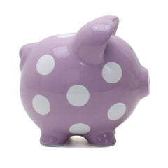 Polka Dot Piggy Bank Purple