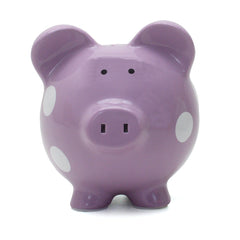 Polka Dot Piggy Bank Purple