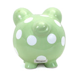 Polka Dot Piggy Bank Sage