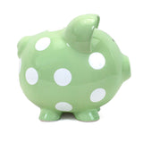 Polka Dot Piggy Bank Sage
