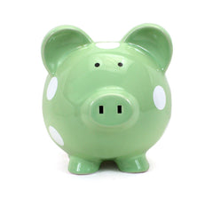 Polka Dot Piggy Bank Sage