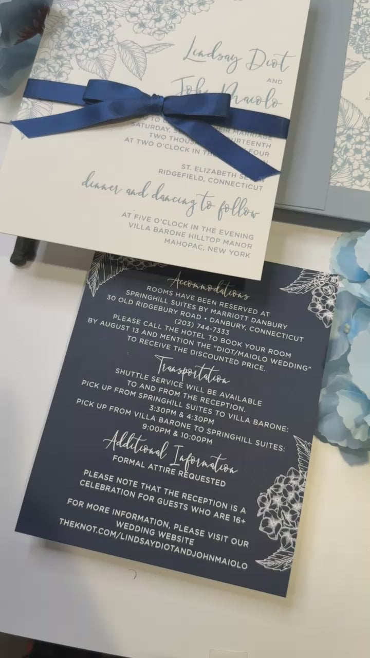 Beautiful Letterpress Invitation w/ ribbon