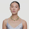 Chroma Tennis necklace - Cushion cut, Multicolored, Gold-tone plated