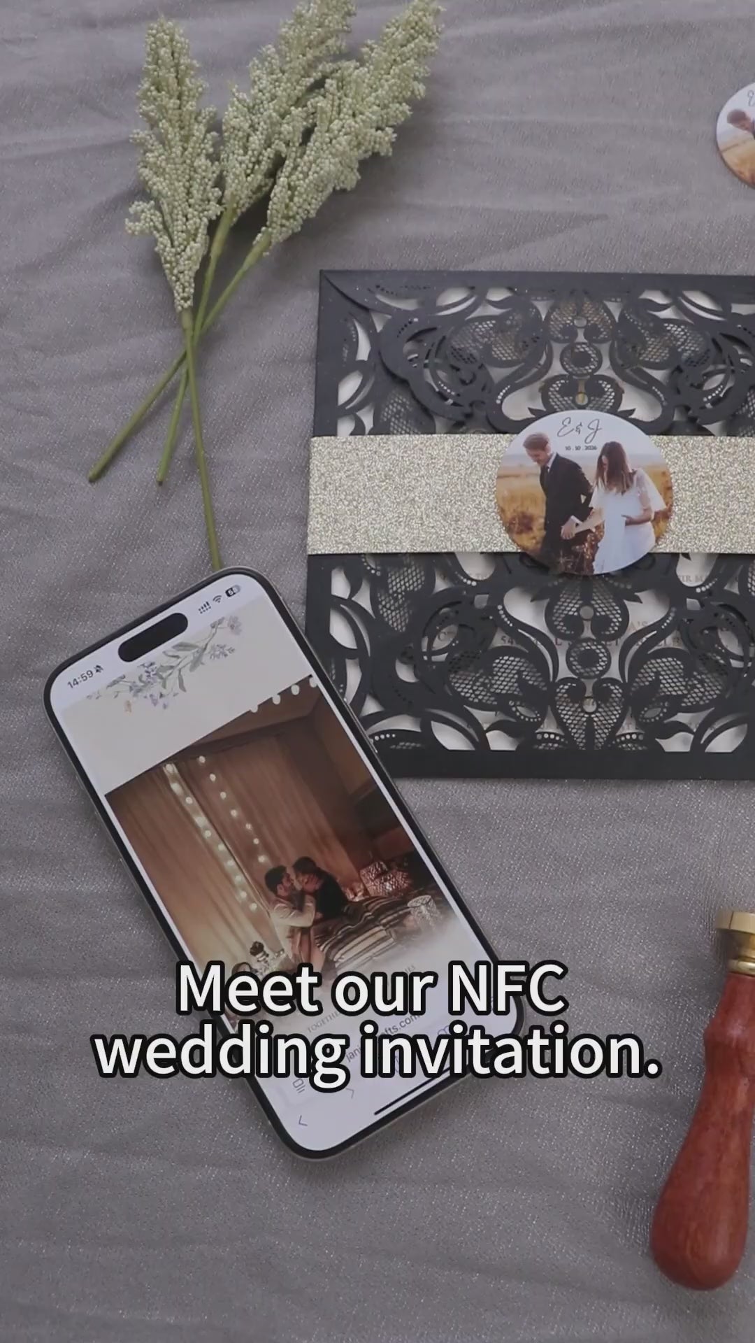 Laser Cut Wedding Invitation With NFC