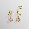 Idyllia earrings Set (3), Mixed cuts, Flower, Multicoloured, Gold-tone plated
