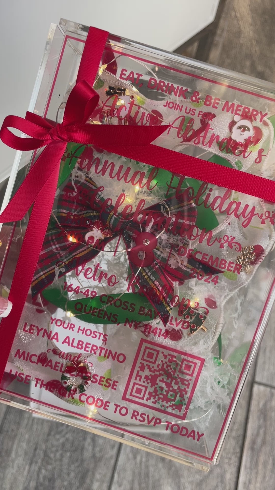 Acrylic Box Christmas Invitation