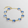 Chroma Tennis necklace - Cushion cut, Multicolored, Gold-tone plated