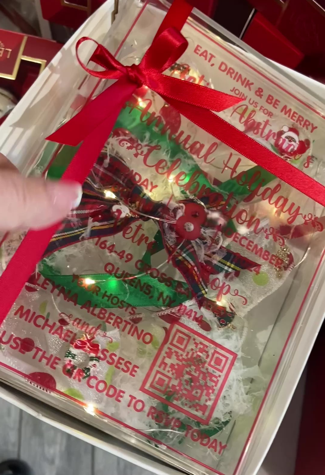Acrylic Box Christmas Invitation