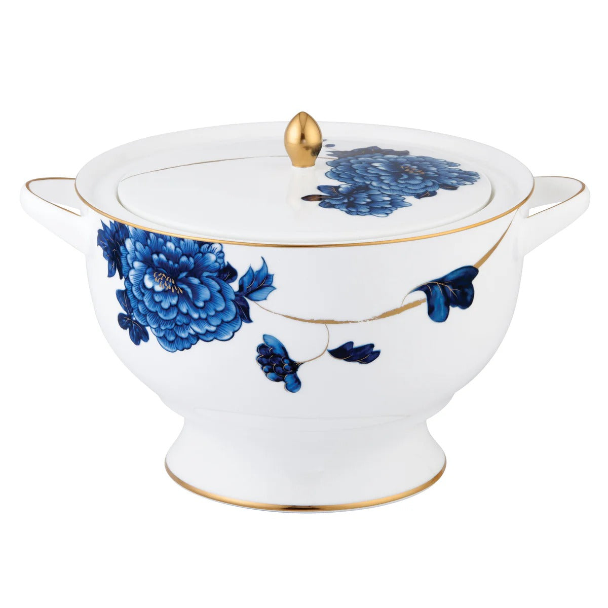Emperor Flower Covered Vegetable Bowl / Soup Tureen, Gold