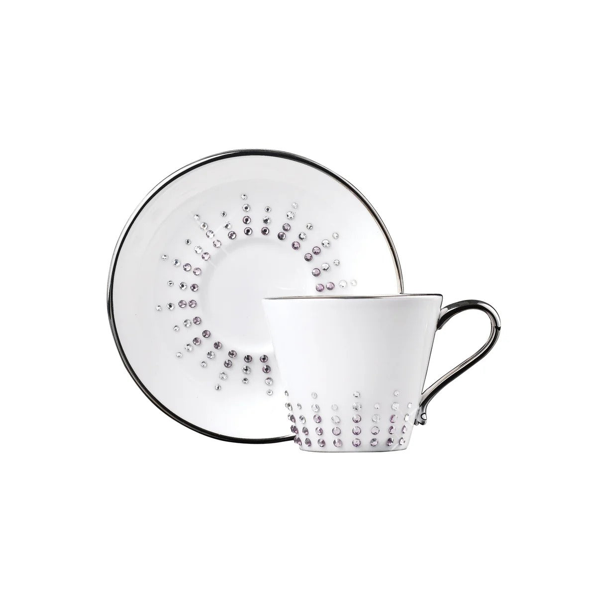 Chain Tiara Amethyst Espresso Cup & Sauce, Platinum