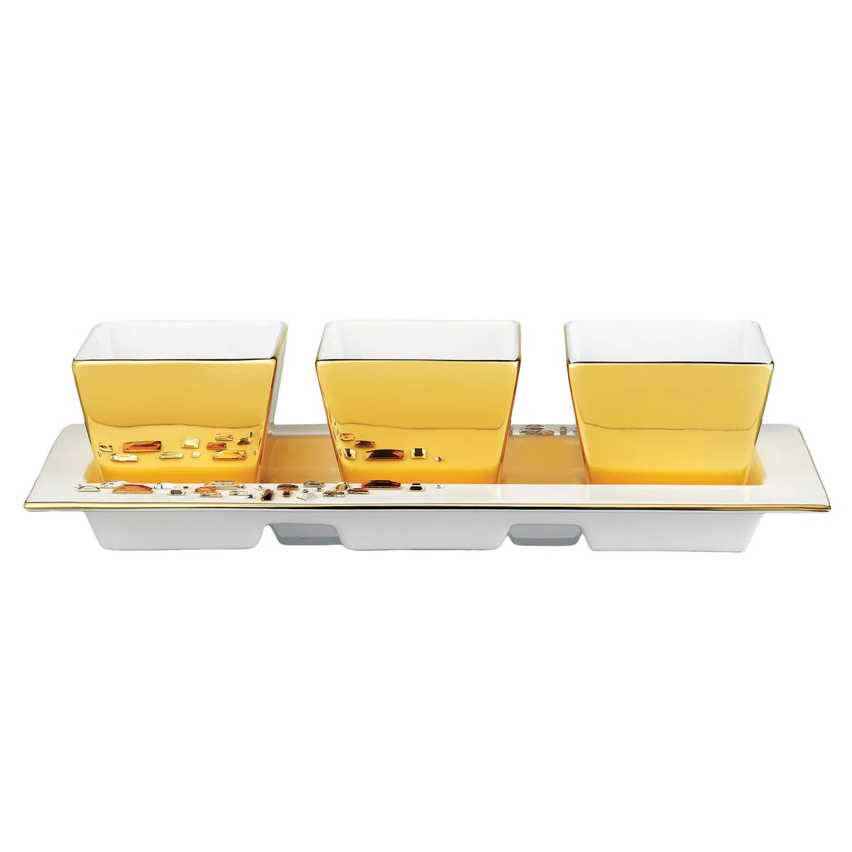 Diana Gold 3 Compartment Dish & Tray