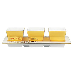 Diana Gold 3 Compartment Dish & Tray