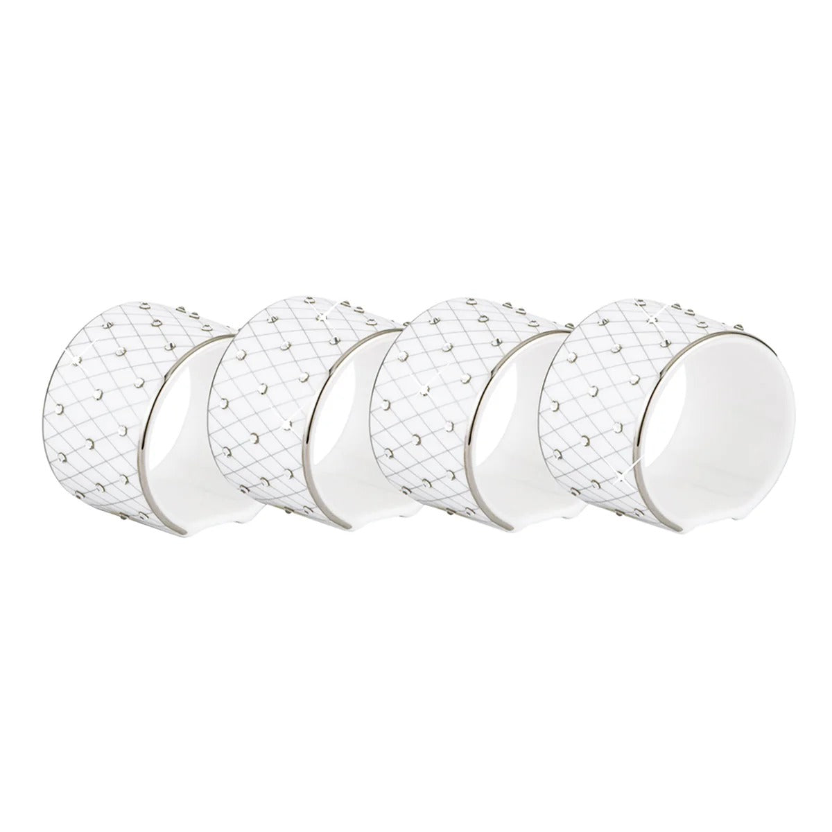 Princess Platinum Napkin Ring Set of 4