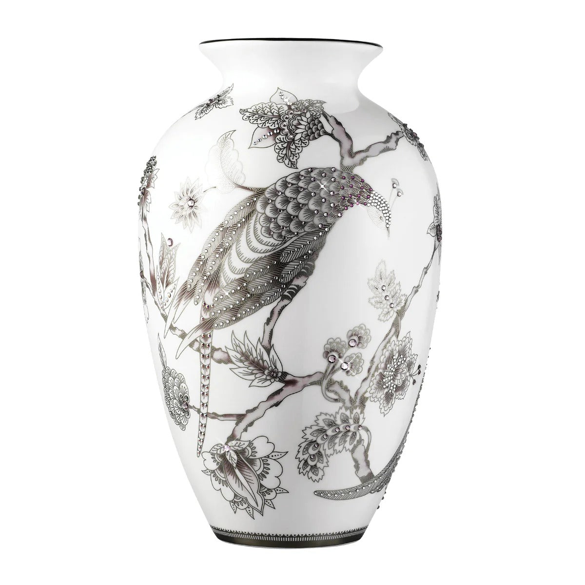 Pavo Silver Urn Vase