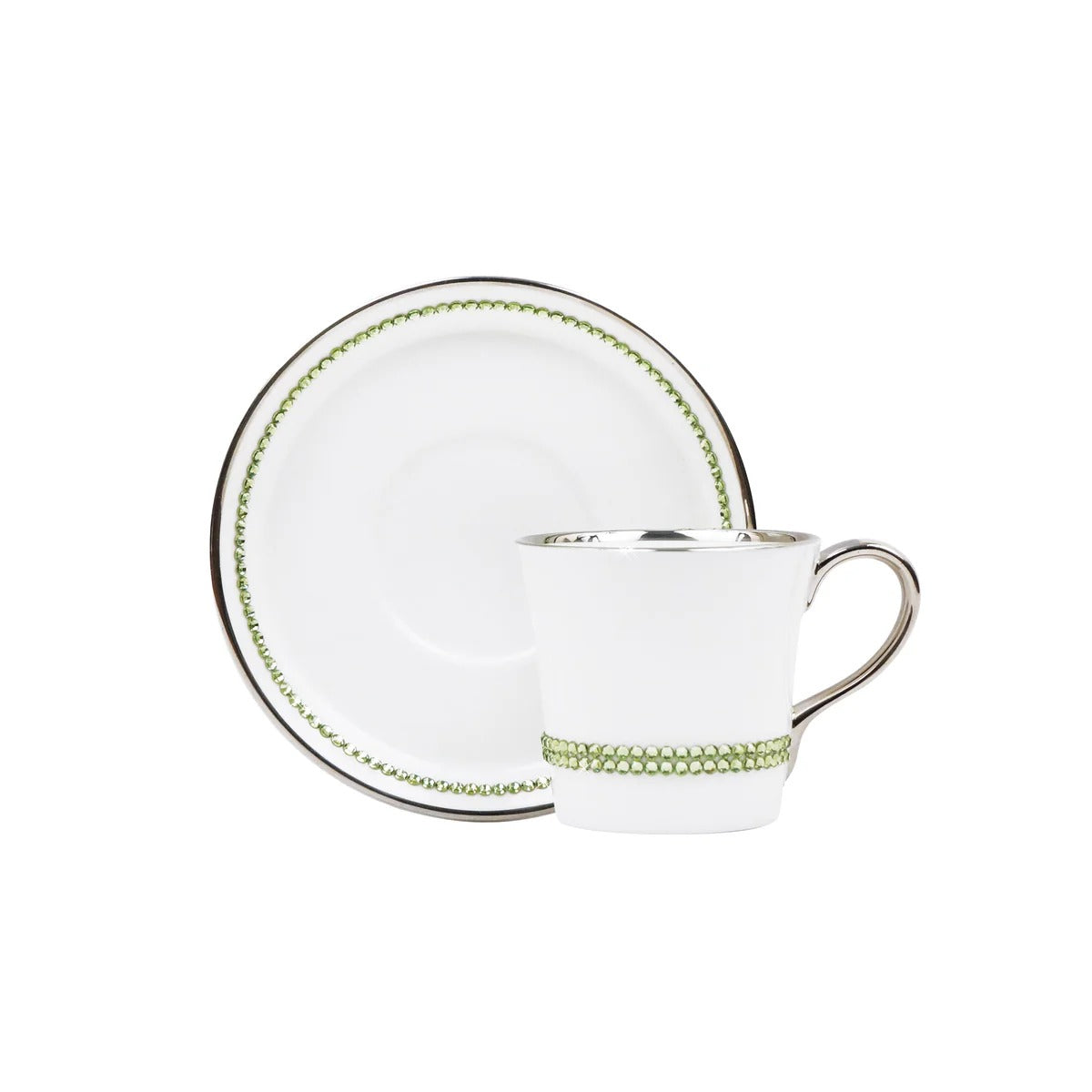 Chain Erinite Espresso Cup & Sauce, Platinum