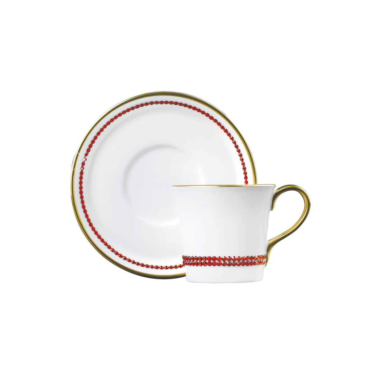 Chain Hyacinth Espresso Cup & Saucer, Gold