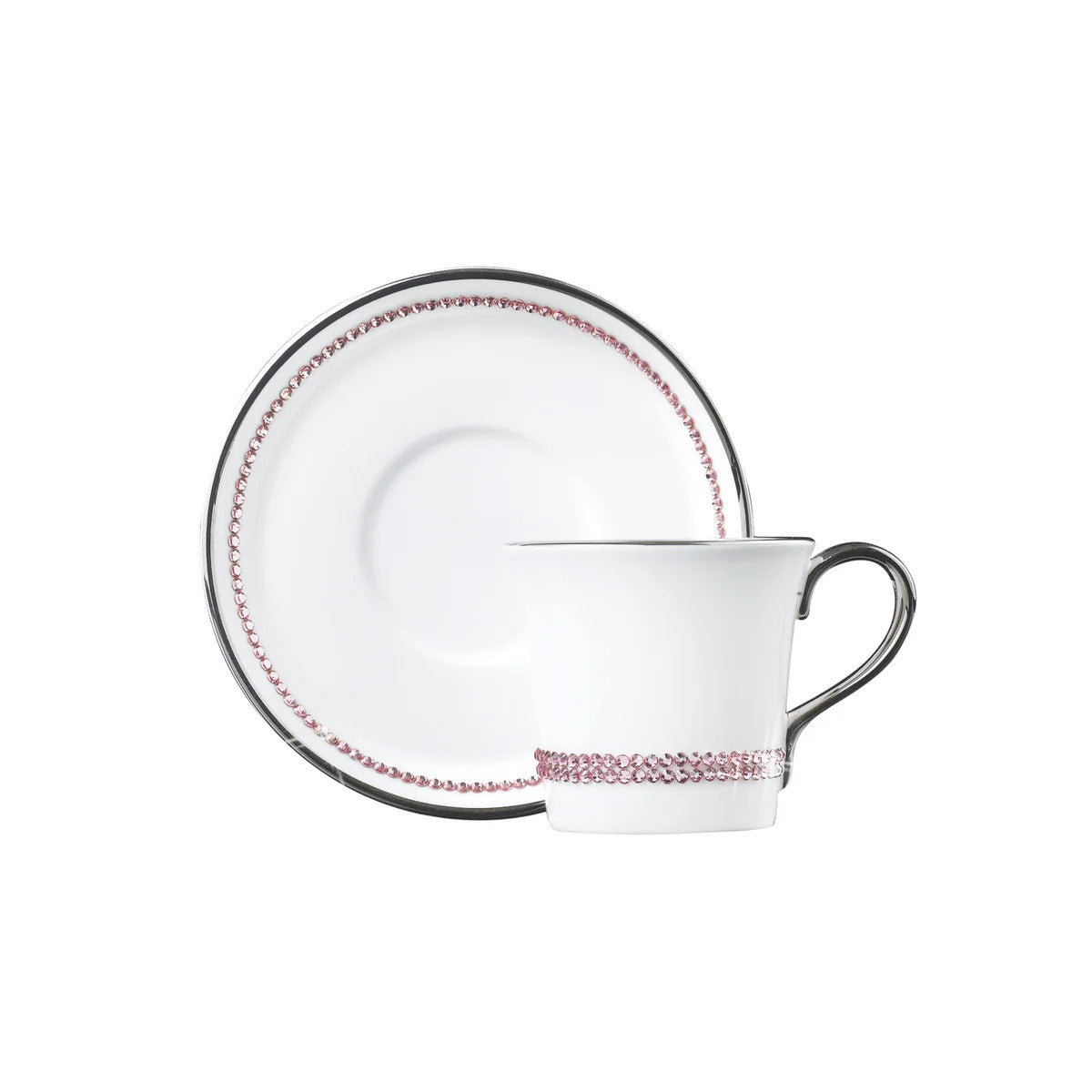 Chain Rose Espresso Cup & Saucer, Platinum