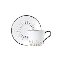 Chain Tiara Topaz Espresso Cup & Saucer, Platinum