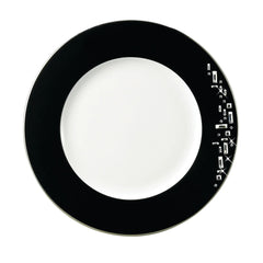 Diana Black Dinner Plate (Black Rim), Platinum
