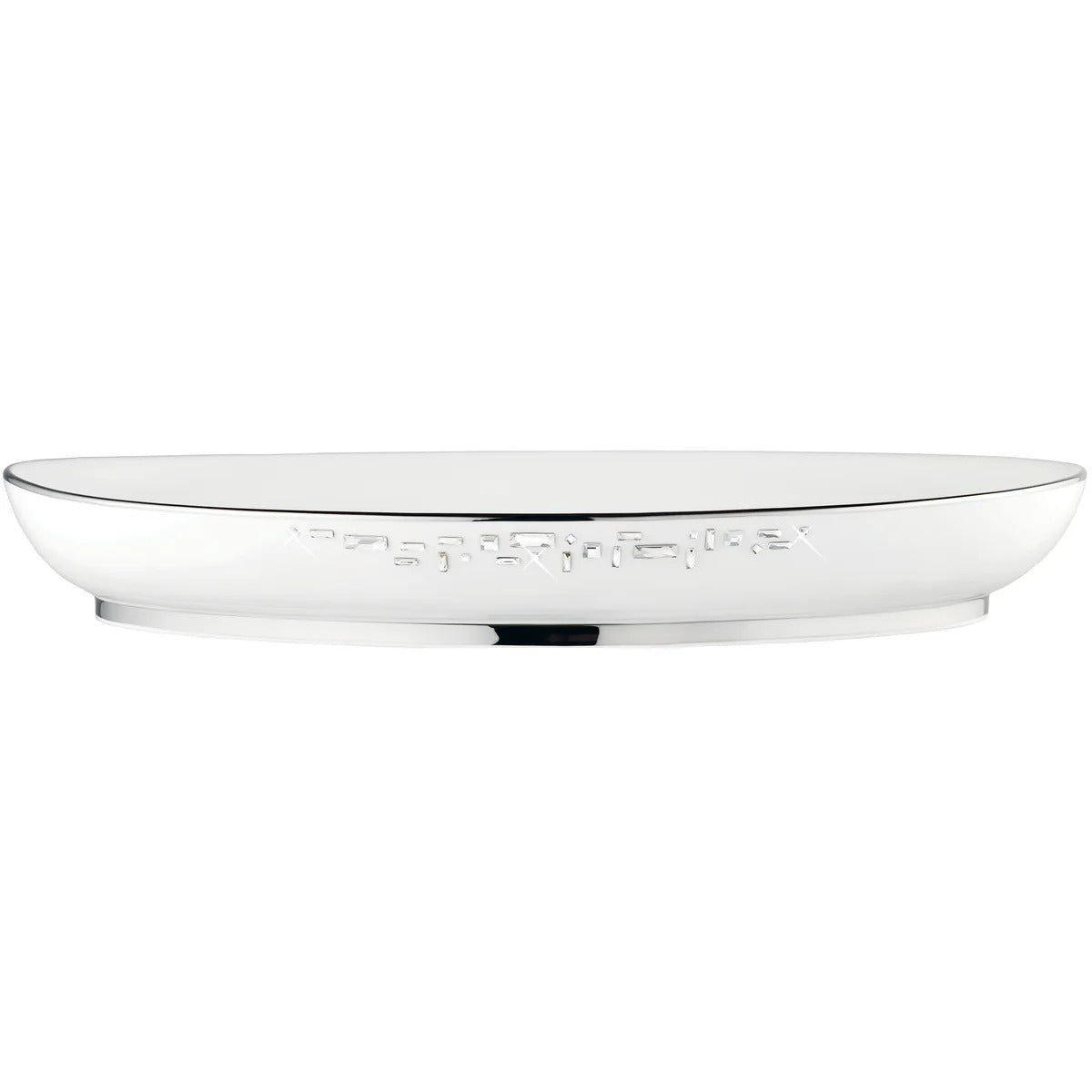 Diana Black 16" Deep Oval Platter, Platinum