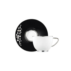 Diana Black Espresso Cup & Saucer, Platinum