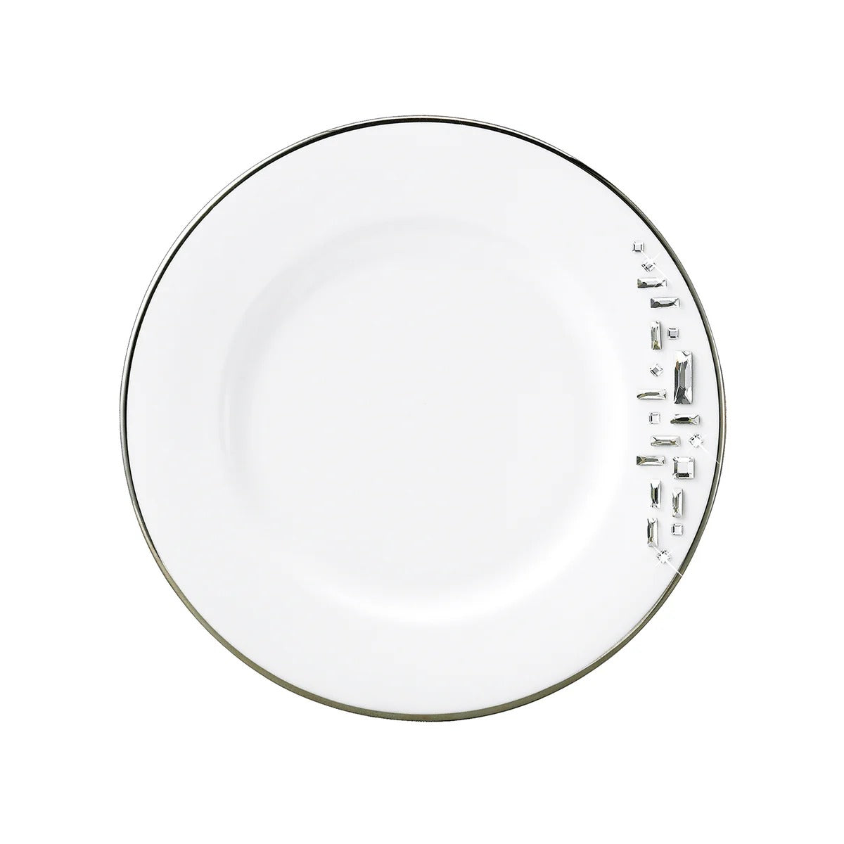 Diana Black Salad / Dessert Plate with Crystal
