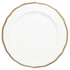 Antique Gold Round Platter / Charger Plate