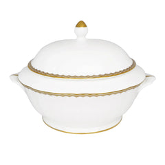 Antique Gold Covered Vegetable Bowl / Soup Tureen, Gold