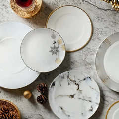 Winter Crystal Salad / Dessert Plate Platinum Rim