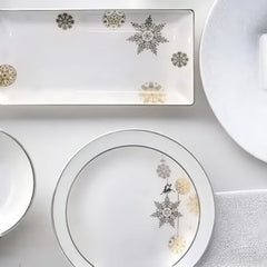 Winter Crystal Salad / Dessert Plate Platinum Rim