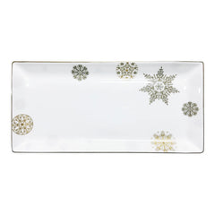 Winter Crystal 13" Sandwich/ Cake Tray Platinum Rim