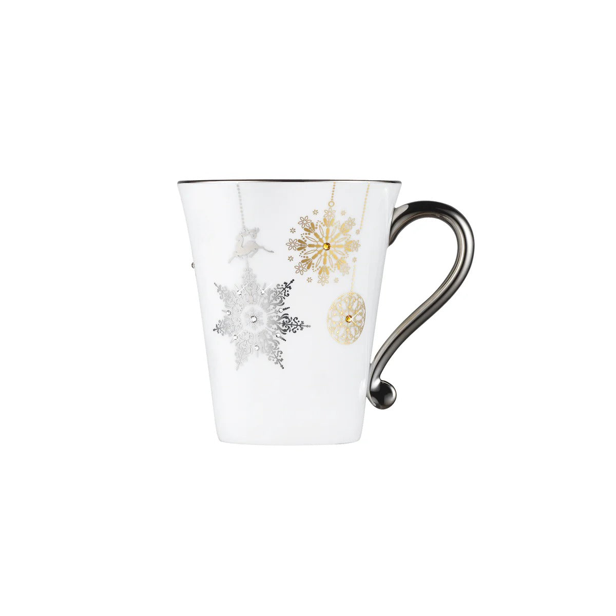 Winter Crystal Mug / Coffee Cup Platinum Rim
