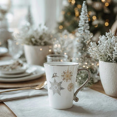 Winter Crystal Mug / Coffee Cup Platinum Rim