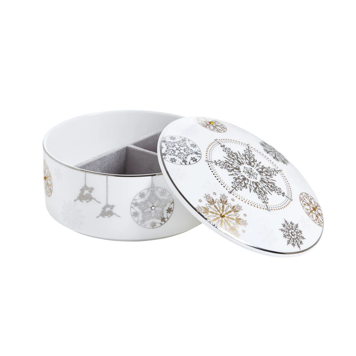 Winter Crystal Jewelry Box Platinum Rim