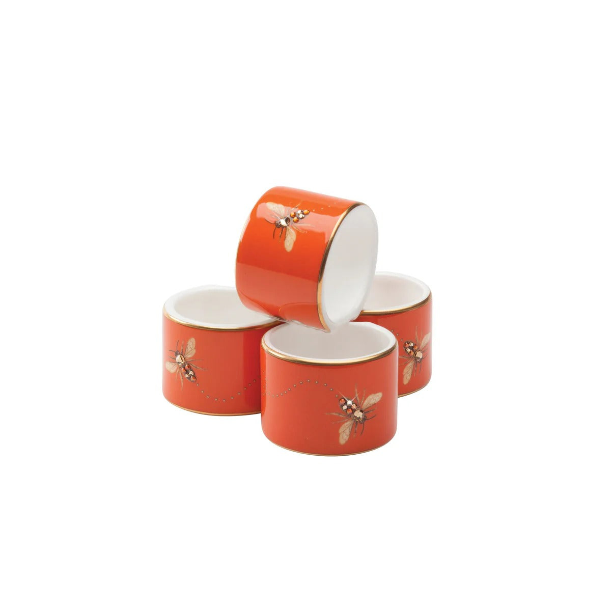 My Honeybee Napkin Ring | Set Of 4 Gold-Orange