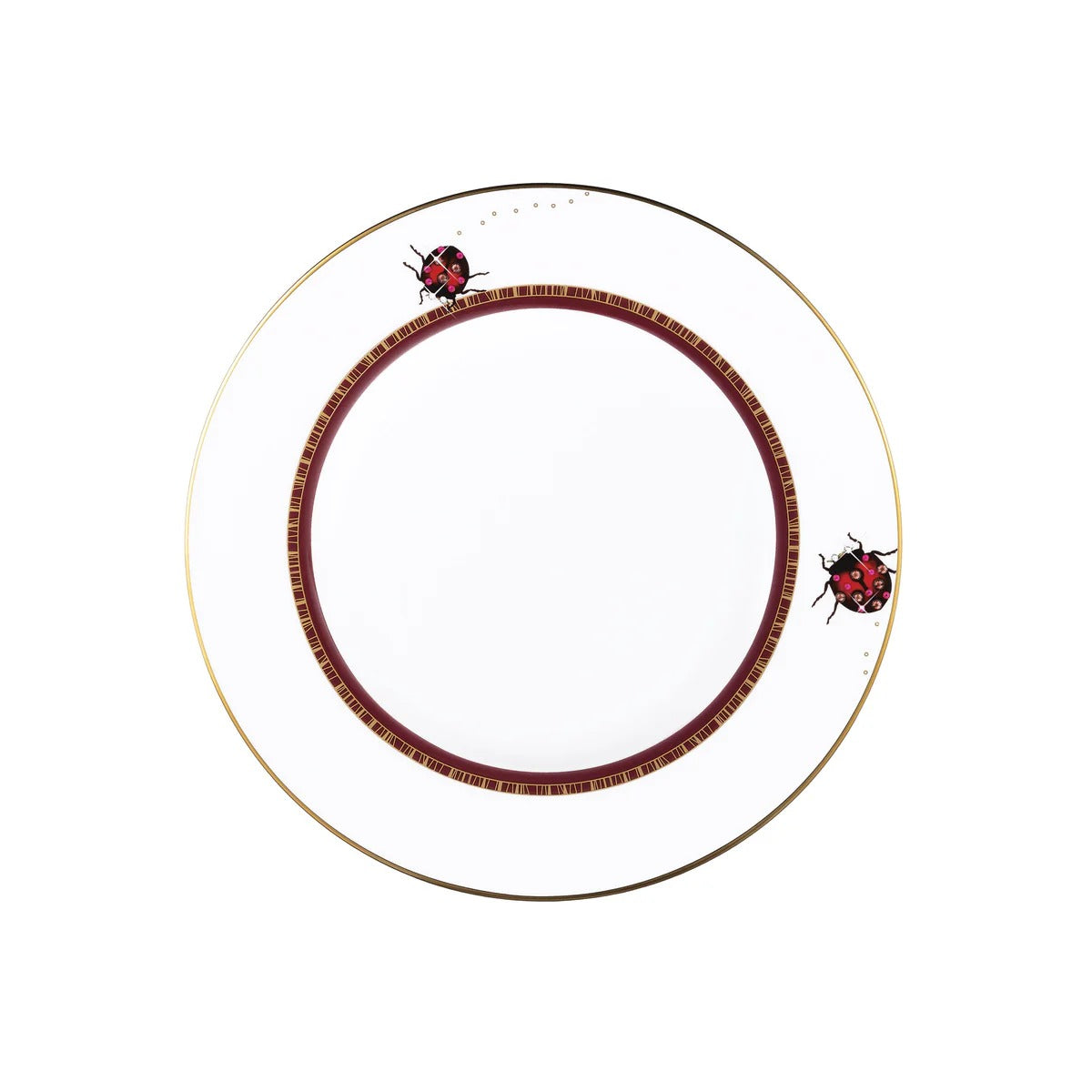 My Ladybug Salad / Dessert Plate Gold-Burgundy