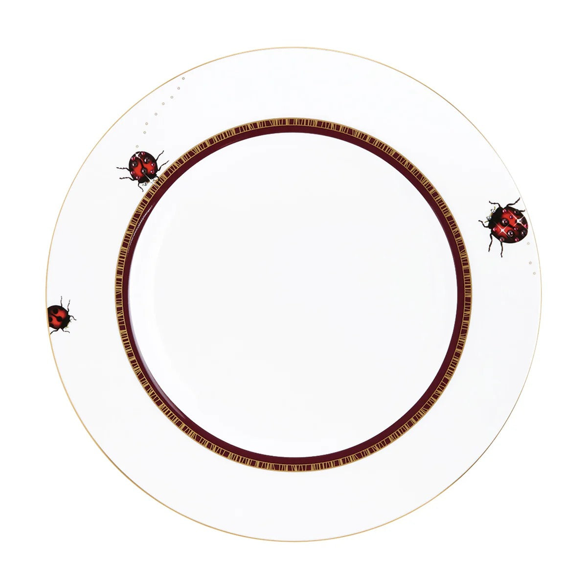 My Ladybug Dinner Plate Gold-Burgundy