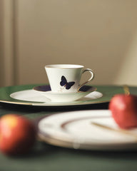 My Butterfly Tea Cup Saucer Gold-Purple