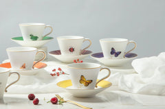 My Butterfly Tea Cup Saucer Gold-Purple