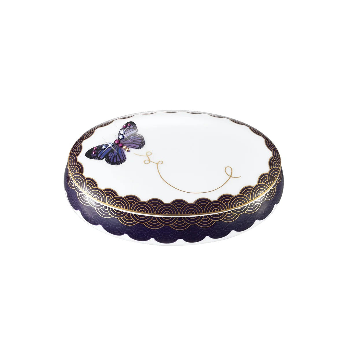 My Butterfly Oval Jewelry Box Gold-Purple