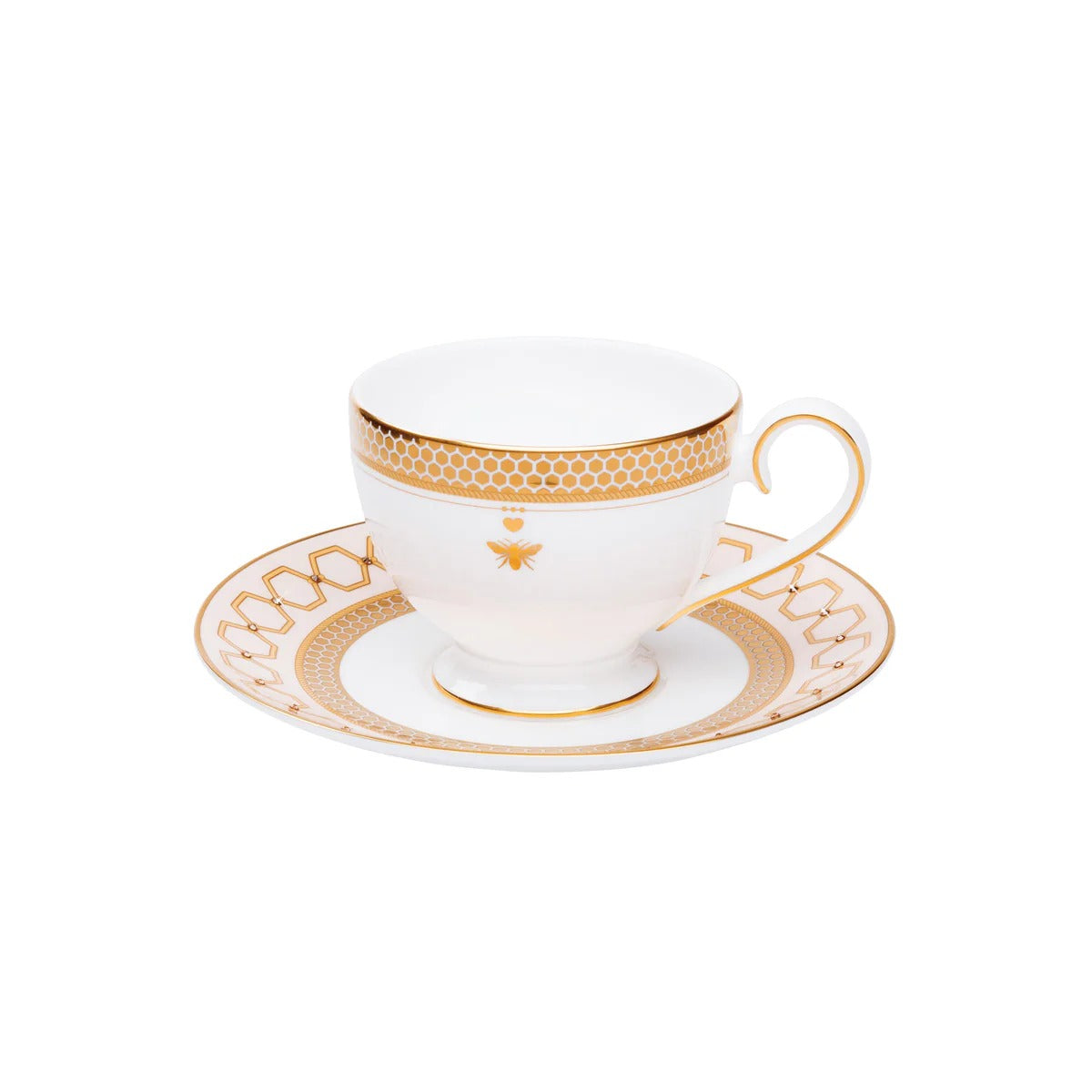 Honeydew Tea Cup Saucer Gold
