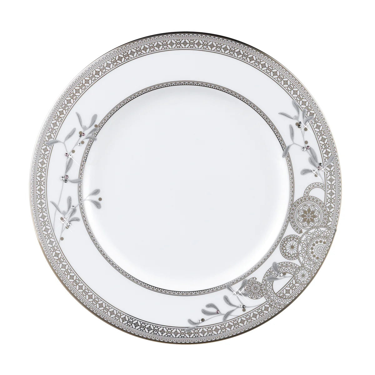 Platinum Leaves Dinner Plate Platinum